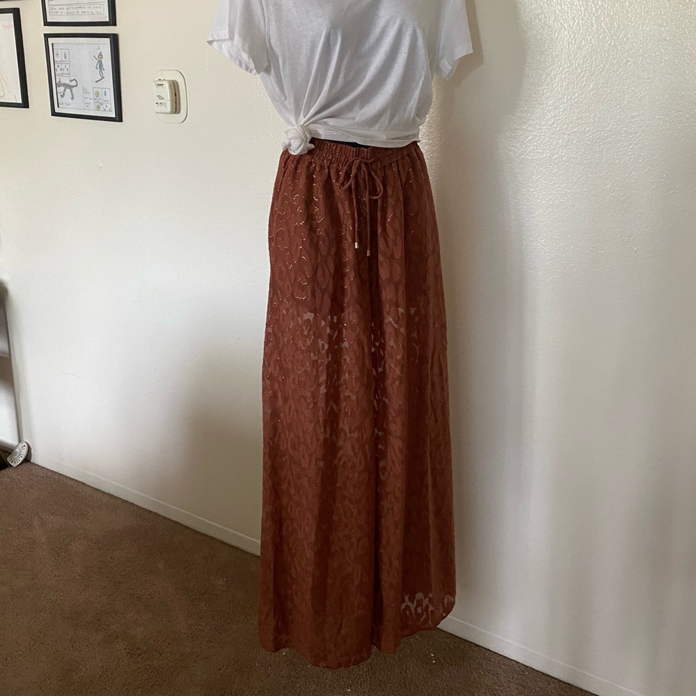 H&M Rusty wide leg pants. Sexy with sheer legs 🦵